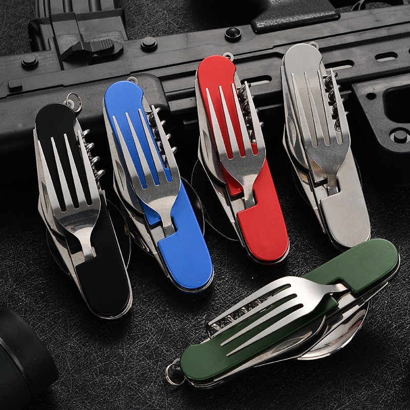 Outdoor Camping Activities - 4 in 1 Folding Tableware Detachable