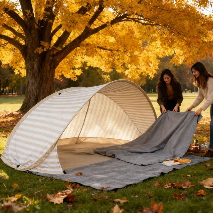 Outdoor Camping Automatic Quick Opening Tent - 2-Second Pop-Up 2-Person Beach Tent! No