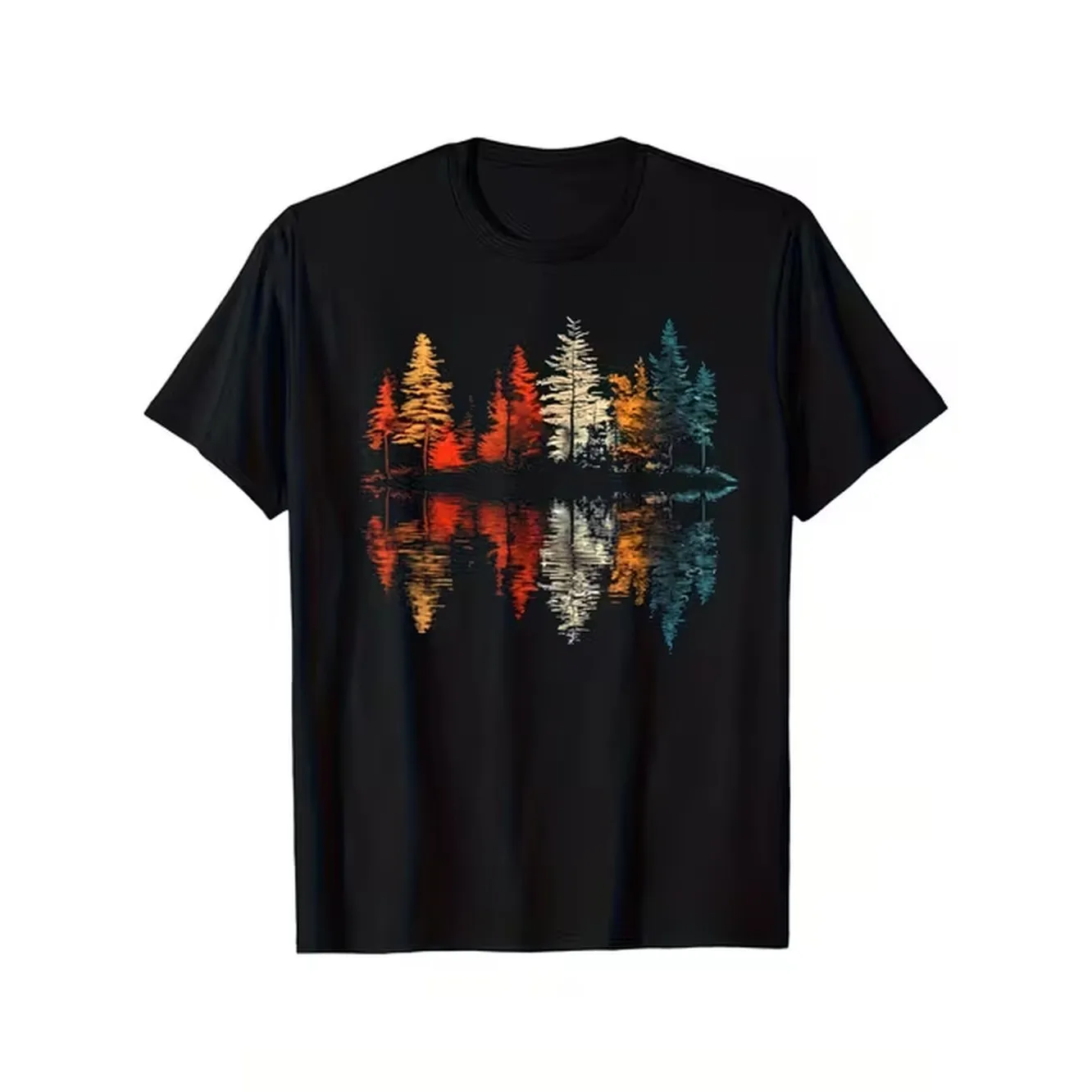 Mens Retro Reflection Print T  - огляд і ціна Outdoor Activities In Camping